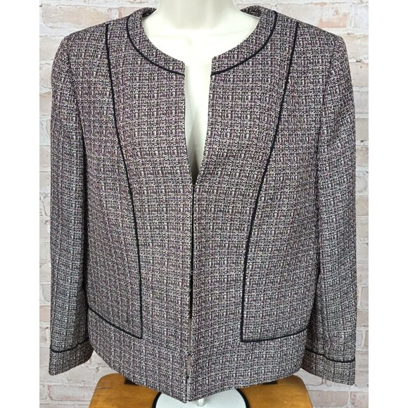 Tahari Jackets & Blazers - Tahari Arthur S. Levine Petite Dress Blazer Jacket Lined Black/Pink Women's 14P
